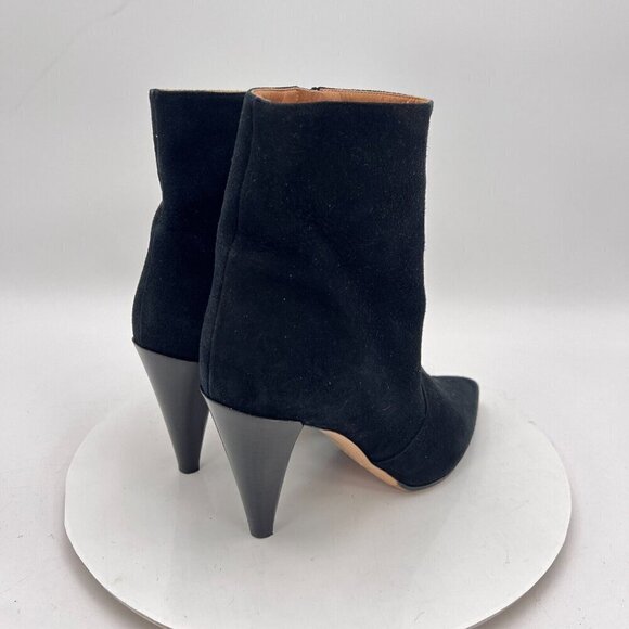 Isabel Marant Leyane Women Size EU 40 US 10 Black Glossed Leather Zip Ankle Boot - Picture 5 of 16